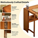 39.37" Bamboo Folding Desk,Space-Saving Computer Desk for Small Spaces, Foldable Study Table for Bedroom, Home Office, Dorm, Apartment (Brown) by CozyNest Decor