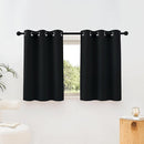 NICETOWN Black Blackout Curtains 30 inch Curtains for Kitchen, Grommet Cafe Curtains Solid Window Treatments Sound Reducing for Bedroom, 2 Panels, W37 x L30, 2 Panels by TinyTreasures Baby Boutique