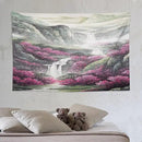 Japanese Tapestry, Red Plum Blossom Mountain Tapestry, Asian Japanese Wall Tapestry, Nature Landscape Tapestries for Bedroom Living Room Decor 90"x60" by CozyNest Decor