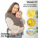 KeaBabies Baby Wrap Carrier - All in 1 Original Baby Carrier Newborn to Toddler Sling, Easy to Wear, Hands Free Bonding, Lightweight, Breathable Infant Wraps (Copper Gray) by TinyTreasures Baby Boutique