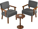 Accent Chair Set of 2 with Table, Living Room Chairs with Soft Seat and Armrests for Living Room Bedroom Reading Room Waiting Room, Grey (AC01) by CozyNest Decor
