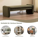 Green Boucle Bench 50" Sherpa End of Bed Bench Modern Upholstered Bench for Bedroom Entryway Living Room Vanity Makeup Room, Teddy Fabric Bench with Seating by CozyNest Decor