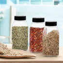 ROYALHOUSE 6 PACK 32 Oz with Black Cap, Plastic Spice Jars Bottles Containers, Perfect for Storing Spice, Herbs and Powders, Lined Cap, Safe Plastic, PET, BPA free, Made in the USA by CozyNest Decor