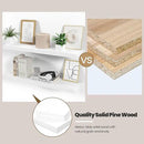 Floating Wood Shelves for Wall 24 Inches x 8”x 1.4” Shelf Floating Home Decor, Heavy Duty Shelf Hold 60 lbs, Wall Shelves for Bathroom Living Room Kitchen Bedroom Office - Set of 2 White by CozyNest Decor