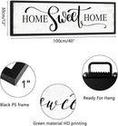 Home Sweet Home Wall Decor: Modern Farmhouse Rustic Sign 12" x 40", Master Bedroom Above Bed Framed Hanging Plaque, Family Decorative for Living Room by CozyNest Decor