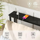 ELYKEN 2 Pack 5.9" Narrow Console Sofa Table with Power Outlets, 5.9" Dx39.4 Wx31.1 H Long Black Behind Couch Table with Metal Frame and Charge Station with 6.5’ Extension Cord by CozyNest Decor