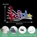 Musical Staff Note Neon Sign Led Music Neon Light for Wall Decor Dimmable USB Power Musical Light Up Sign for Music Studio Classroom Party Bar Bedroom by CozyNest Decor