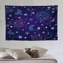 HZOHNAGO Boho Sun Moon Tapestry Purple Blue Sun Stars Galaxy Pattern Printed Wall Tapestry Wall Hanging for Bedroom Living Room Dorm 90" W x 60" H by CozyNest Decor