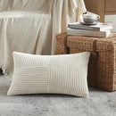 Fancy Homi 2 Packs Cream Lumbar Decorative Throw Pillow Covers 12x20 Inch for Living Room Couch Bed Sofa, Rustic Farmhouse Boho Home Decor, Soft Striped Corduroy Rectangle Accent Cushion Case 30x50 cm by CozyNest Decor