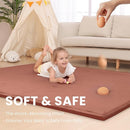 Baby Play Mat for Floor,1.3" Thick Memory foam Tummy Time Mat,Water Repellent Soft Coral Velvet Nursery Rug,Extra Large Non Slip for Crawling,Toddlers,Infants,kids,Tatami Style for Living Room(Brick) by TinyTreasures Baby Boutique