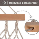 SUNCREAT Double Outdoor Hammock with Stand Included, Portable Cotton Rope 2 Person Hammock for Outdoor, Patio, Garden, Backyard, Beige by GreenHaven Gardens