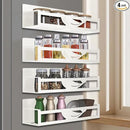 Magnetic Spice Rack for Refrigerator, 4-Pack Metal Seasoning Organizer for Kitchen Storage Organization, Space Saving Magnetic Shelf for Fridge, Pantry, Laundry Room, White by CozyNest Decor