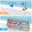 Gray Bathtub Splash Guard with Suction Cups, Waterproof Mesh Toy Organizer for Kids, Bath Toy Storage, Fits Most Tubs, Easy to Clean (Grey) by TinyTreasures Baby Boutique