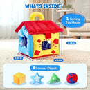 JoyCat Infant Toys 6-12 Months, Soft Sensory Toy with 4 Fabric Shapes, Baby Learning Shape Sorter for 3 4 5 6 7 8 9 10 11 12-18 Months, Baby Shower Birthday Gift Boy Girl by TinyTreasures Baby Boutique