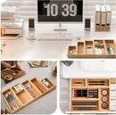 Bamboo Drawer Organizer 5 Pcs for Kitchen Multi-purpose Storage Dividers for Kitchen, Office, Jewelry, Cosmetics, Wooden Drawer Dividers for Drawer Organizer Desk Organizer Gift for Women Gifts Idea by CozyNest Decor