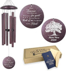 ASTARIN 36" Large Deep Tone Personalized Sympathy Wind Chimes, Memorial Wind Chime for Loss of Mother Father Loved One, Tree of Life Bereavement Gifts Decor Outdoor Patio Garden by CozyNest Decor