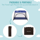 Dream On Me Travel Light Playard with Mesh Zipper Door in Navy by TinyTreasures Baby Boutique