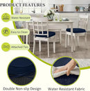 Chair Cushions for Dining Chairs, Indoor Chair Cushions with Ties，Waterproof Chair Pads Set of 4, Navy Blue, 17x16x2.5 Inch by GreenHaven Gardens