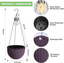 Hanging Planters for Outdoor Plants,2 Pack Coffee Artificial Rattan Solar Hanging Baskets with Drainage Holes & Removable Tray,Hanging Flower Pots Gardening Gifts for Women/Mothers by CozyNest Decor