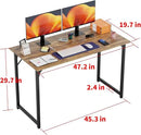 PayLessHere | 47 Inch Computer Desk | Brown | Office Desk with Metal Frame, Adjustable Feet | Water-Resistant, Scratchproof Surface | Sturdy Writing Table for Home Office or Study | Pack of 2 by CozyNest Decor