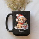 Personalized Name Christmas Puppy Cup - Novelty Coffee Mug 11oz 15oz, Customized Santa Hat Design, Custom Pet Owner Black Ceramic Cup, Gift for Christmas, Puppy Lover by CozyNest Decor