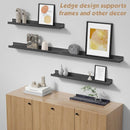 Forbena Black Floating Shelves for Wall with Lip Set of 4, Small Picture Ledge Shelf for Living Room Bedroom Books, Wood Wall Mounted Shelves for Bathroom Decor Entryway Kitchen Storage (Black) by TinyTreasures Baby Boutique