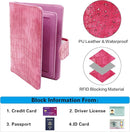Melsbrinna Unisex Adult Travel Wallet, RFID Protected, Pink Faux Leather Passport Cover with 6 Compartments and 4 Card Slots by TinyTreasures Baby Boutique