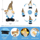 Solar Garden Gnomes Decor Outdoor Statue - Gnome Welcome Sign with LED Waterproof Sculptures Lights, Gnome Pond/Yard Statues Outside Decoration, Home, Lawn, Patio, Resin Ornament, Gardening Gift by CozyNest Decor