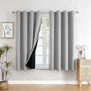 ChrisDowa 100% Blackout Curtains for Bedroom with Black Liner, 2 Thick Layers Total Blackout Thermal Insulated Grommet Window Curtains 63 Inch Length 2 Panels Set (Light Grey, 52 x 63 Inch) by TinyTreasures Baby Boutique