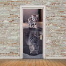 3D Door Stickers Murals Peel and Stick - Cat Becomes Tiger - Door Wallpaper Self-Adhesive Door Decals Removable PVC Waterproof Door Poster for Bedroom Living Room Door 37.4" x 84.6" by GreenHaven Gardens
