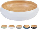 Fruit Bowl For Kitchen Counter, Decorative Bowl, Large Serving Bowl Or Fruit Basket For Kitchen Spun Bamboo (White) by CozyNest Decor