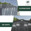 Domi Outdoor Storage Shed 11' x 9', Metal Steel Utility Tool Shed Storage House with Double Lockable Doors & Air Vents for Backyard Patio Garden Lawn Dark Grey by GreenHaven Gardens