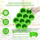 10 Cavities 2 OZ Portions Silicone Baby Food Freezer Tray with Lid,Ice Cube Trays & Molds,Baby Popsicle Mold,Egg Bite Molds,for Freezing and Baking Breast Milk,ice Cube,Egg Bites (Green) by TinyTreasures Baby Boutique