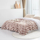 LOMAO Throw Blankets Flannel Blanket with Checkerboard Grid Pattern Soft Throw Blanket for Couch, Bed, Sofa Luxurious Warm and Cozy for All Seasons (Maple Brown, 60"x80") by CozyNest Decor