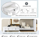 White Console Table,Solid Wood Sofa Table with 4 Drawers Hallway Table for Storage Entry Foyer Behind Couch Table,Fully Assembled (63" White) by CozyNest Decor