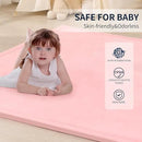 ACOMOPACK Baby Play Mat for Floor 1.3" Thick Memory Foam Play Mat 59"×71" Tummy Time Crawling with Non-Slip Bottom for Living Room,Nursery,Soft Velvet Playpen Mats for Kids,Infants（Pink） by CozyNest Decor
