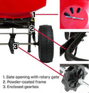 Chapin 8303C Made in the USA 100 lb. Contractor Turf Broadcast Spreader with Enclosed Gears System, Rugged Powder Coated Steel Frame, 12 Inch Tire, Includes Rain Cover and Grate, Red by GreenHaven Gardens