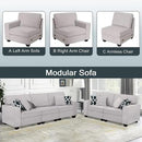 L Lengend Vansen Modular Sectional Sofa U Shaped Couch with Ottoman Modern Reversible Corner Sectional Couch for Living Room (Light Grey, 2+3) by CozyNest Decor
