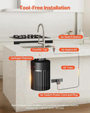 VEVOR Garbage Disposal Air Switch Kit, 3.5" Long Sink Top Air Switch for Food Waste Disposal, Brushed Silver Stainless Steel ON/OFF Air Push Button for Granite, Marble, and Quartz Countertops by CozyNest Decor