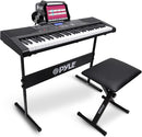 PYLE Electric Piano, Electric Keyboard Piano, Music Keyboard, 61 Keys, Bluetooth, LCD Display, Portable Design, Karaoke Function, Includes Stand, Stool, Book Rack, Headset, Perfect for Beginners by TinyTreasures Baby Boutique