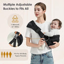Toddler Sling Carrier, Easy to Wear Baby Carrier Sling 7-40 lbs, Adjustable Lightweight Baby Wrap Sling, Perfect Toddler Hip Carriers One Size Fits All, Black by TinyTreasures Baby Boutique