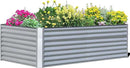 Domi Galvanized Raised Garden Bed, Outdoor Planter Garden Boxes Large Metal Planter Box for Gardening Vegetables Fruits Flowers, Silvery (8x4x2ft) by GreenHaven Gardens