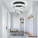 Flashing God Dia 20" Modern Chandeliers for Dining Room Black Flush Mount Ceiling Chandeliers LED Dimmable Pendant Lighting Crystal Ceiling Light Fixture for Living Room Bedroom Hallway 2700K-6000K by CozyNest Decor