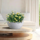 10 inch Hanging Planters for Outdoor Indoor Plants with Drainage Holes and Chain, 2 Pack Round Hanging Flower Plant Pots for Garden Home Porch Decor, Speckled White by GreenHaven Gardens