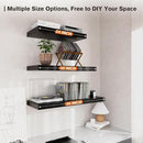 Floating Shelf, Set of 2 Wall Shelf, 24 in W x 12.75 in D x 2 in H Wooden Floating Wall Shelf with Invisible Brackets for Living Room/Bedroom/Bathroom/Kitchen Storage and Decor, Black by CozyNest Decor