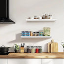 Floating Wall Shelves 2-Pack - 24-Inch Rustic White Wooden Shelves for Storage and Décor, Easy Installation for Living Room, Bedroom, and Kitchen by CozyNest Decor