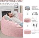 6FT Bean Bag Chair, Large Bean Bag Chairs with Memory Foam Filled, Fluffy Beanbag Sofa with Dutch Velvet Cover, Round BeanBag Chairs for Living Room, Playroom- Light Pink by TinyTreasures Baby Boutique