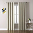 ChrisDowa Room Darkening Curtains 80 Inches Long 2 Panels Set for Living Room, Grommet Thermal Insulated Blackout Curtains for Bedroom (Beige, 52 x 80 Inch) by CozyNest Decor