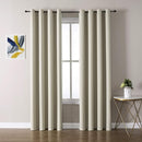 ChrisDowa Grommet Room Darkening Curtains for Bedroom and Living Room - 2 Panels Set Thermal Insulated Blackout Curtains (Beige, 52W x 72L) by CozyNest Decor
