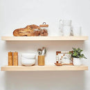 Homeforia 36 inch Wood Floating Shelves, High End Solid Natural Wood 36inch Large Floating Shelf Bathroom, Unfinished Wooden Floating Shelves for Wall, Heavy Duty Bracket, 36 X 6.5 X 1.75 in, Set of 2 by CozyNest Decor